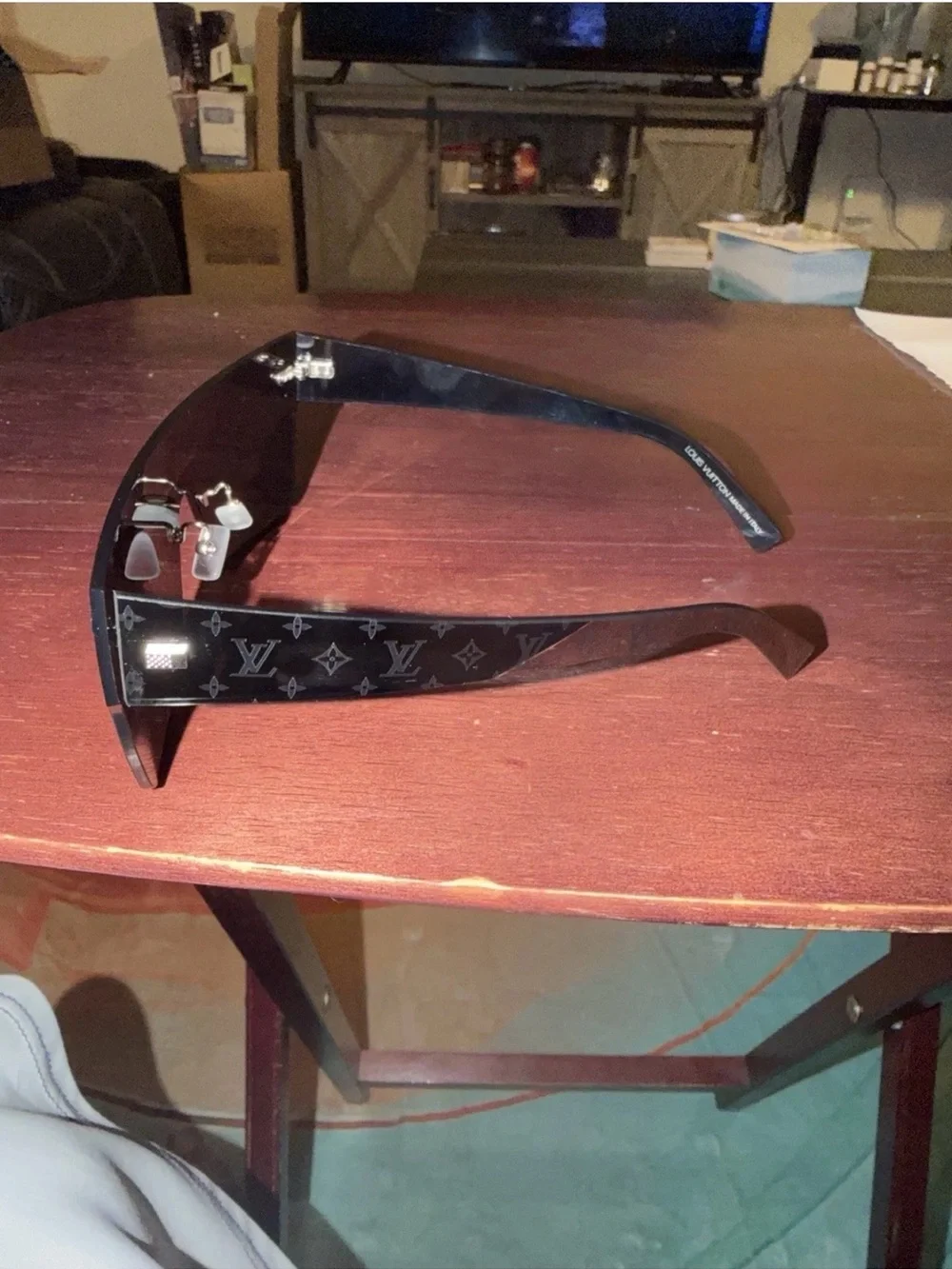 Black Louis Vuitton Monogram Shield Sunglasses for Men